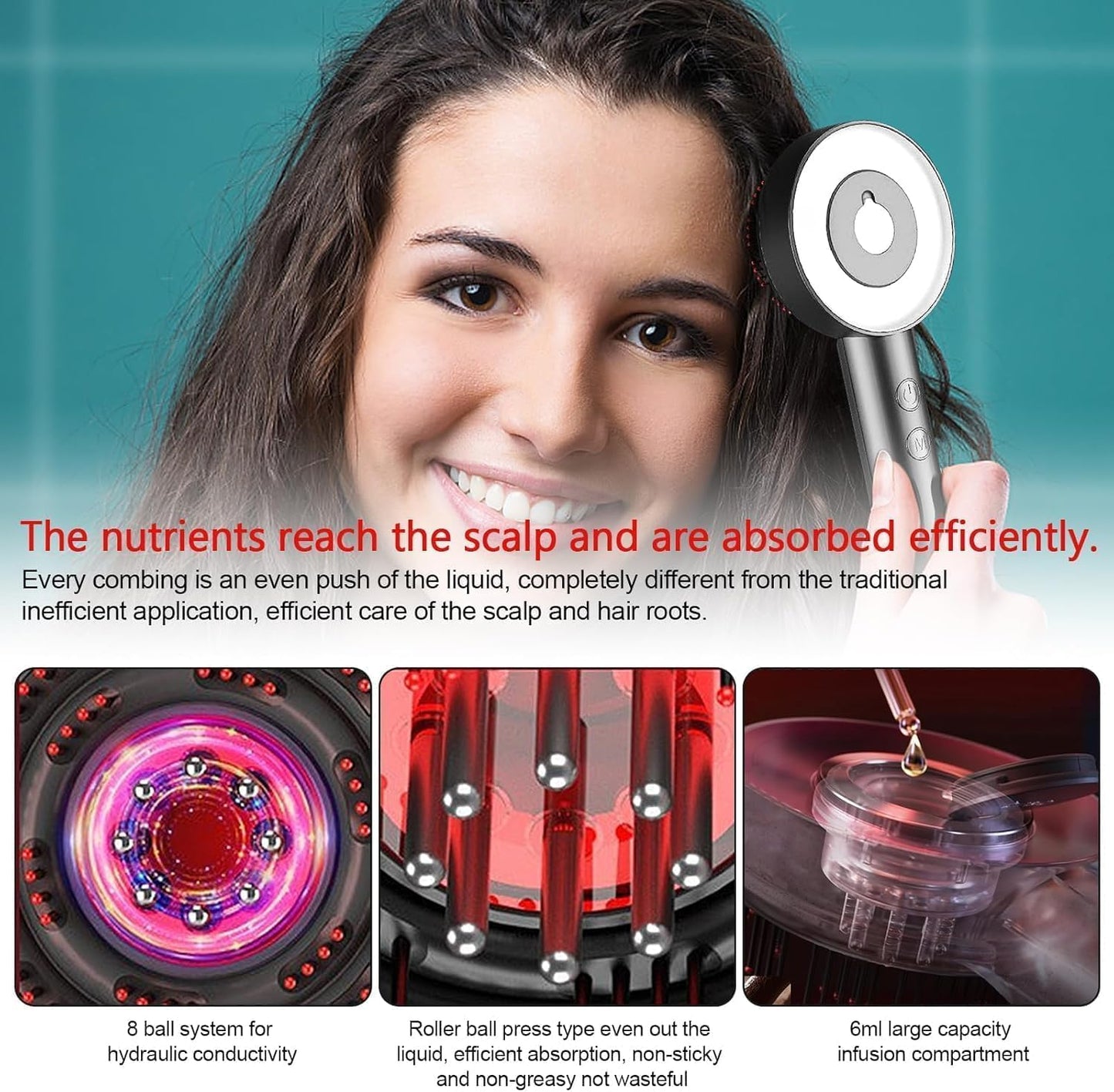 Electric Scalp Massager with Fluid Absorption System